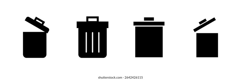 Trash icon set. trash can icon. delete icon vector. garbage
