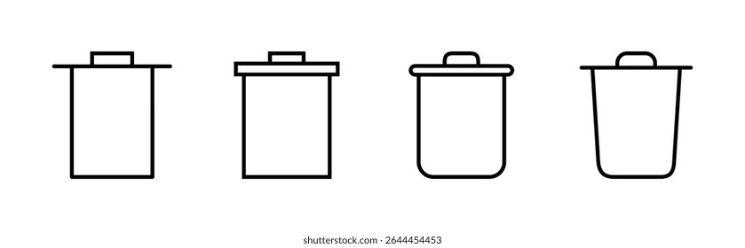 Trash icon set. trash can icon. delete icon vector. garbage