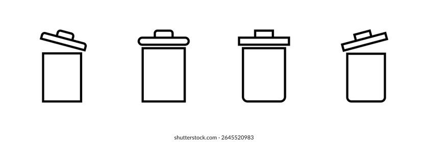 Trash icon set. trash can icon. delete icon vector. garbage