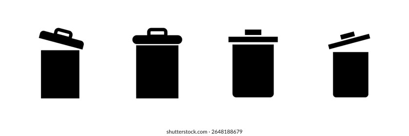 Trash icon set. trash can icon. delete icon vector. garbage