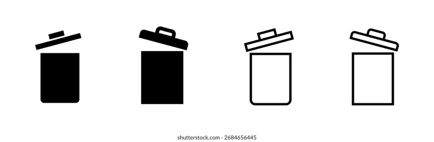 Trash icon set. trash can icon. delete icon vector. garbage