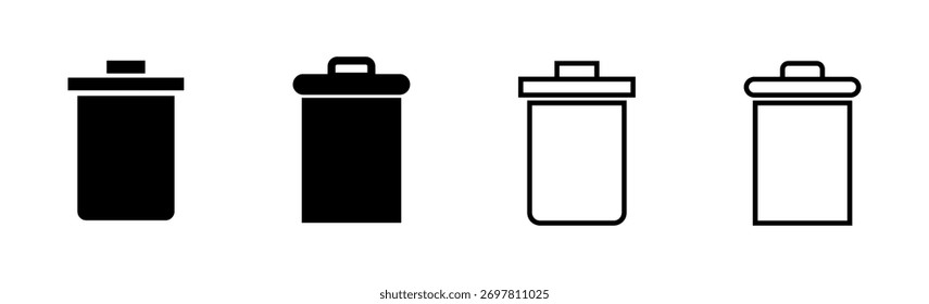 Conjunto de ícones de lixo. ícone de lixeira. ícone deletar vetor. lixo