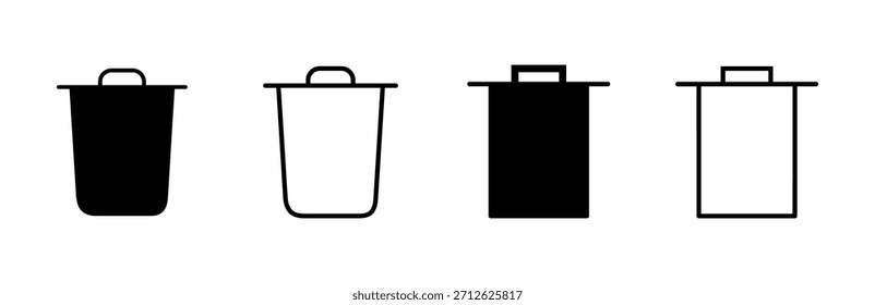 Conjunto de iconos de basura. icono de papelera. Vector de iconos de Borrar. basura