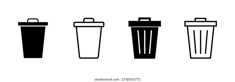 Trash icon set. trash can icon. delete icon vector. garbage