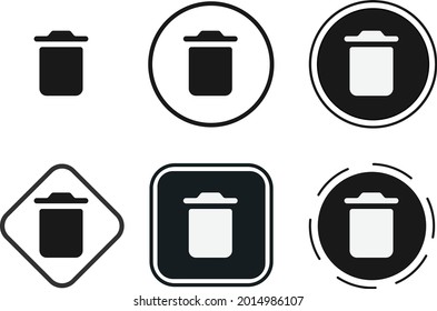 trash icon set. Collection of high quality black outline for web site design and mobile dark mode apps. Vector illustration on white background