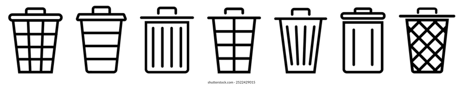 Trash icon set or Delete icon. Vector