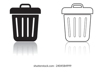 Trash icon set. Dustbin vector Trash icon vector. Recycle bin icon. Delete icon vector. Trace symbol for your web site design, logo, app, UI design. Vector illustration.