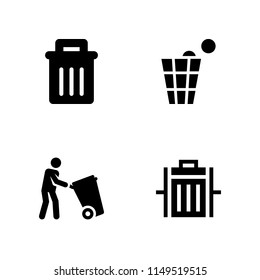 trash icon set. garbage can and garbage vector icon for graphic design and web