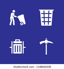 trash icon set. garbage, trash and pick vector icon for graphic design and web