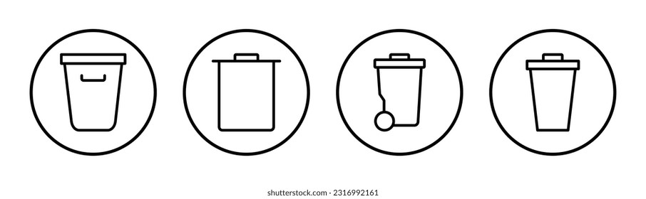 Trash icon set illustration. trash can icon. delete sign and symbol.
