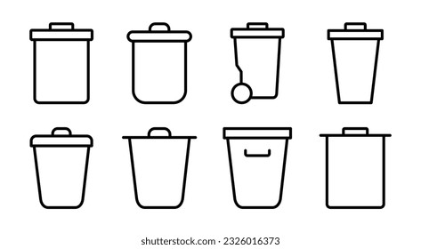 Trash icon set illustration. trash can icon. delete sign and symbol.