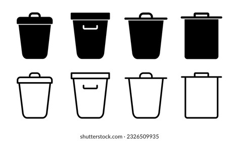 Trash icon set illustration. trash can icon. delete sign and symbol.