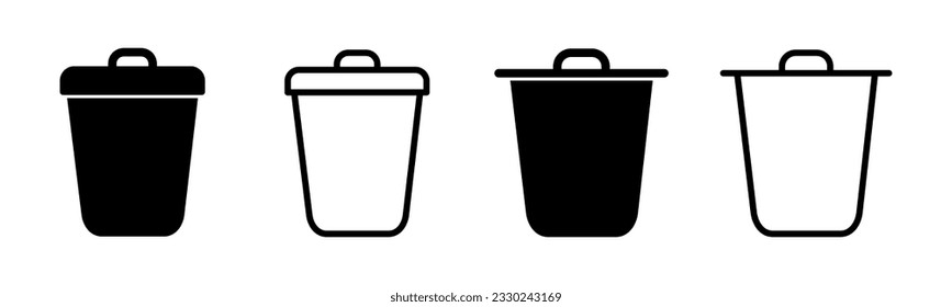 Trash icon set illustration. trash can icon. delete sign and symbol.