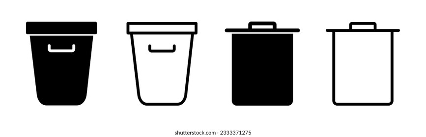 Trash icon set illustration. trash can icon. delete sign and symbol.