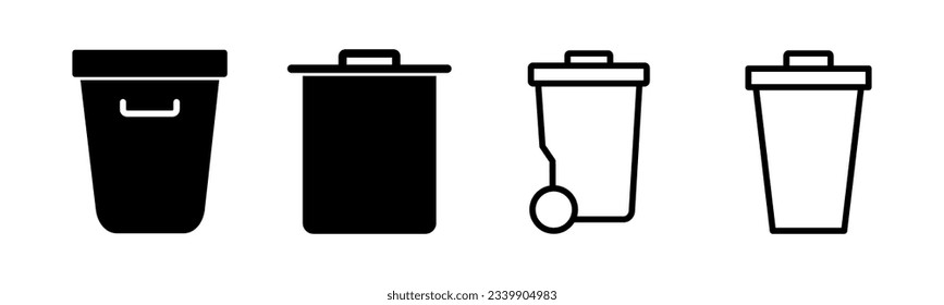 Trash icon set illustration. trash can icon. delete sign and symbol.