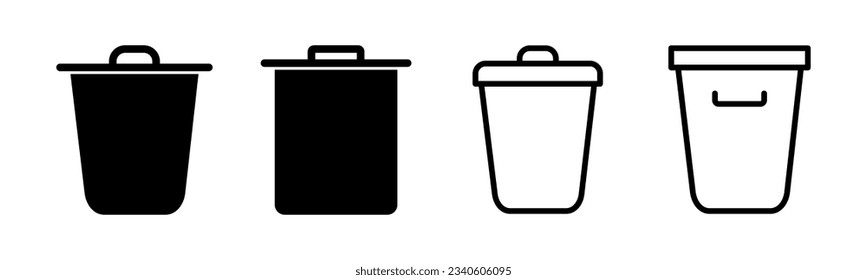 Trash icon set illustration. trash can icon. delete sign and symbol.