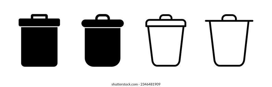 Trash icon set illustration. trash can icon. delete sign and symbol.
