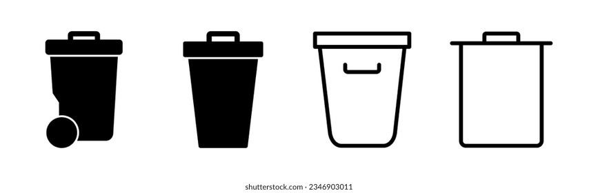 Trash icon set illustration. trash can icon. delete sign and symbol.