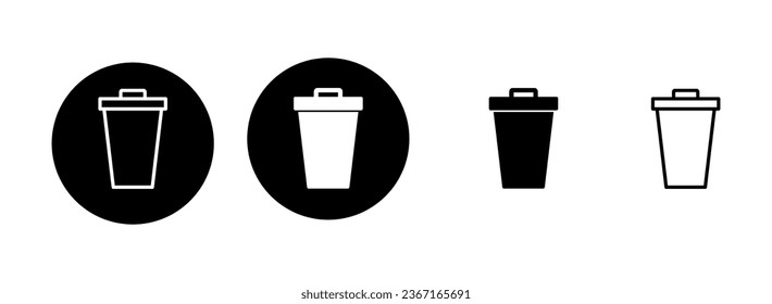 Trash icon set illustration. trash can icon. delete sign and symbol.