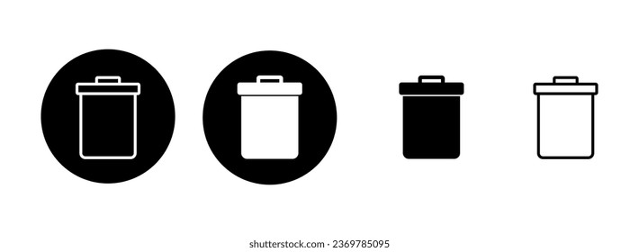 Trash icon set illustration. trash can icon. delete sign and symbol.