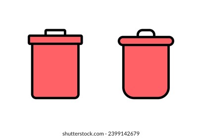 Trash icon set illustration. trash can icon. delete sign and symbol.