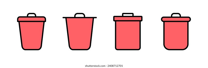 Trash icon set illustration. trash can icon. delete sign and symbol.