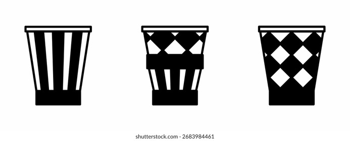 Diseño de ilustración de conjunto de iconos de papelera.
