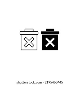 Trash icon set or logo isolated sign symbol vector illustration - high quality vector icons. Vector illustration on  white background