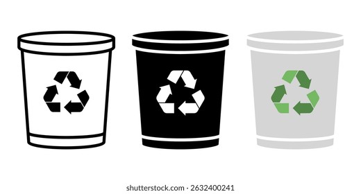 Trash icon set. for mobile concept and web design on white background
