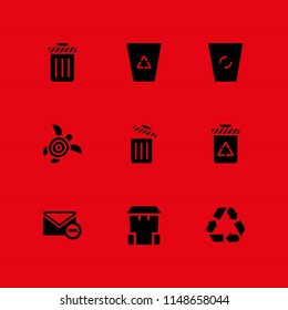 trash icon set. trash, recycle and delete email vector icon for graphic design and web