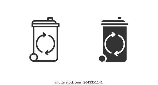 Trash icon set showing waste bin and disposal concept.