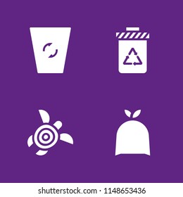 trash icon set. turtle, recycling bin and trash vector icon for graphic design and web