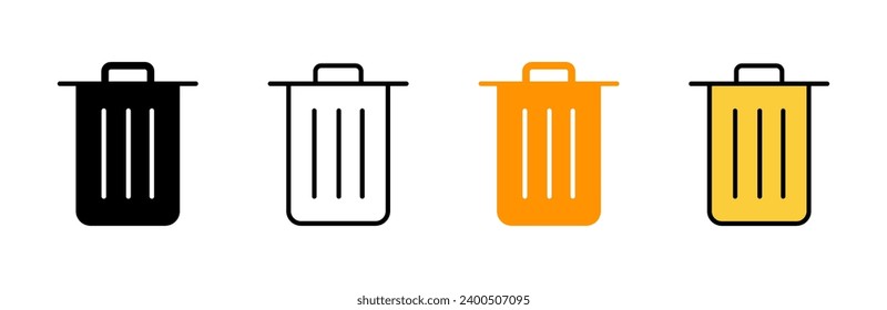Trash icon set vector. trash can icon. delete sign and symbol.
