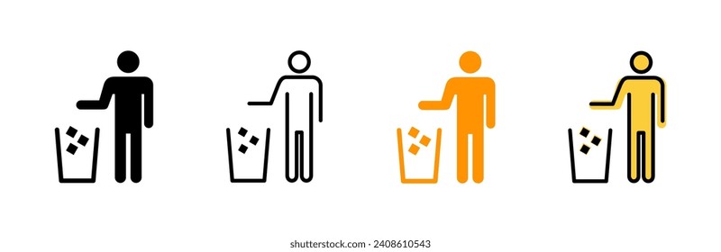 Trash icon set vector. trash can icon. delete sign and symbol.