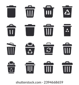 Trash icon set vector illustration
