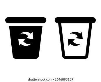 Trash icon set. Vector illustration.