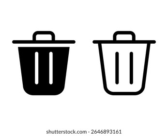 Conjunto de iconos de papelera. Ilustración vectorial.