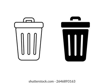 Trash icon set. Vector illustration.
