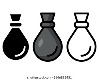 Conjunto de iconos de papelera. Ilustración vectorial.