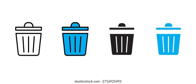 Icono de basura sobre fondo blanco. Vector de residuos, basura, papelera. icono de reciclaje. Ilustración vectorial.