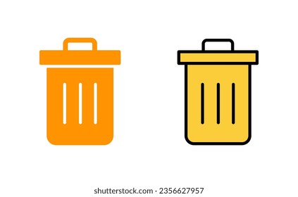 Trash-Icon-Set für Web- und Mobile-App. Müll kann Symbol werden. Zeichen und Symbol löschen.