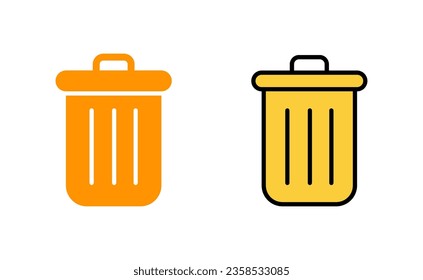 Trash icon set for web and mobile app. trash can icon. delete sign and symbol.