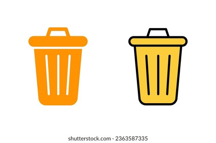 Trash icon set for web and mobile app. trash can icon. delete sign and symbol.