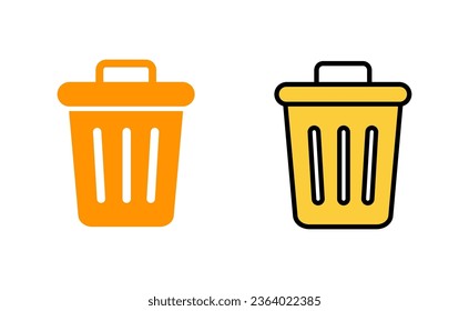 Trash-Icon-Set für Web- und Mobile-App. Müll kann Symbol werden. Zeichen und Symbol löschen.