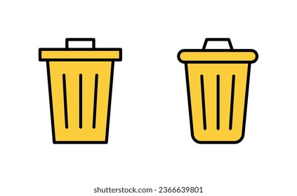 Trash icon set for web and mobile app. trash can icon. delete sign and symbol.