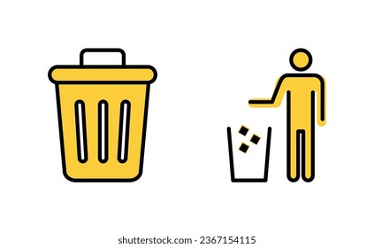 Trash icon set for web and mobile app. trash can icon. delete sign and symbol.