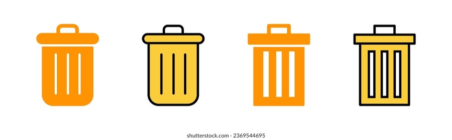 Trash icon set for web and mobile app. trash can icon. delete sign and symbol.