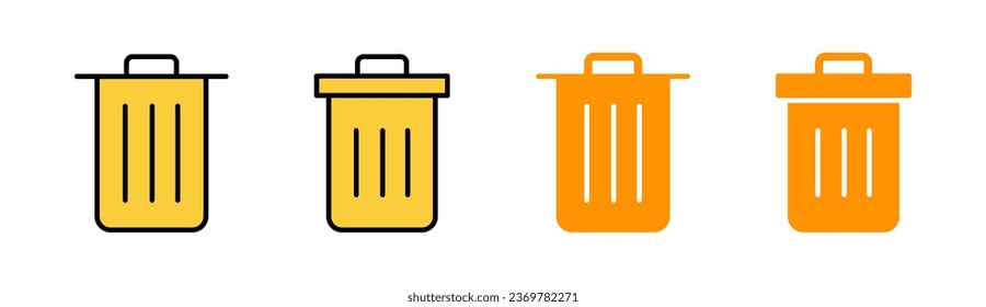 Juego de iconos de la papelera para aplicaciones web y móviles. icono de la papelera. signo y símbolo de eliminación.