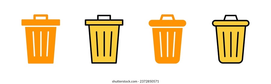 Trash icon set for web and mobile app. trash can icon. delete sign and symbol.