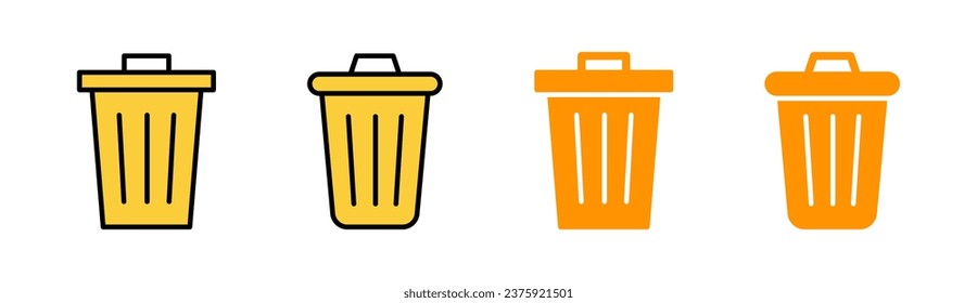 Trash icon set for web and mobile app. trash can icon. delete sign and symbol.
